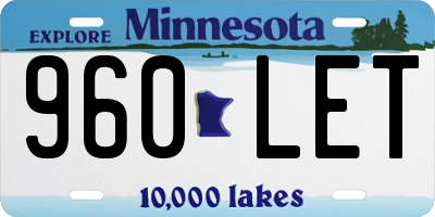 MN license plate 960LET