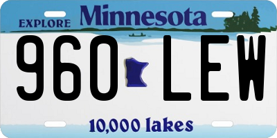 MN license plate 960LEW