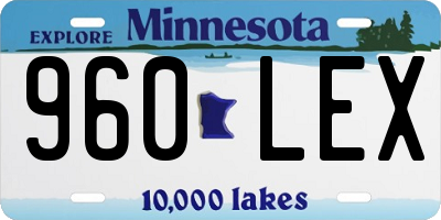 MN license plate 960LEX