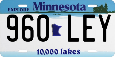 MN license plate 960LEY