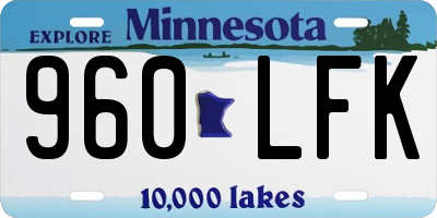 MN license plate 960LFK