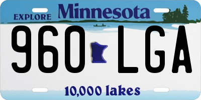 MN license plate 960LGA