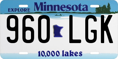 MN license plate 960LGK