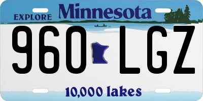 MN license plate 960LGZ