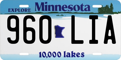 MN license plate 960LIA