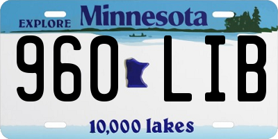 MN license plate 960LIB