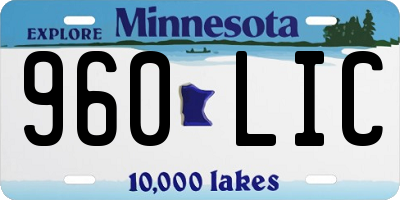 MN license plate 960LIC