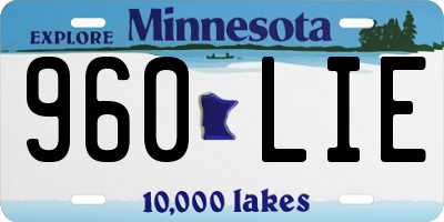MN license plate 960LIE