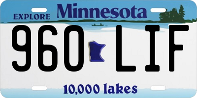 MN license plate 960LIF