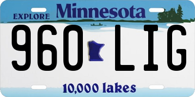 MN license plate 960LIG