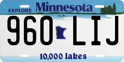 MN license plate 960LIJ