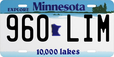 MN license plate 960LIM
