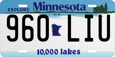 MN license plate 960LIU