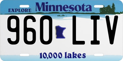MN license plate 960LIV