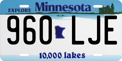 MN license plate 960LJE
