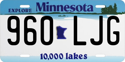 MN license plate 960LJG