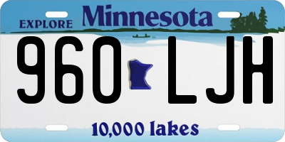 MN license plate 960LJH