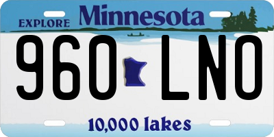 MN license plate 960LNO