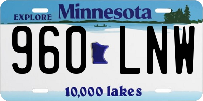 MN license plate 960LNW