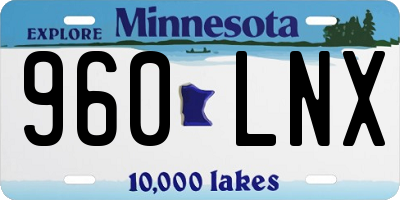 MN license plate 960LNX