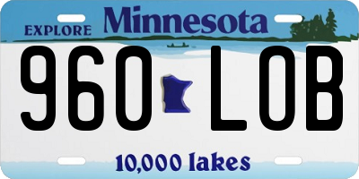 MN license plate 960LOB