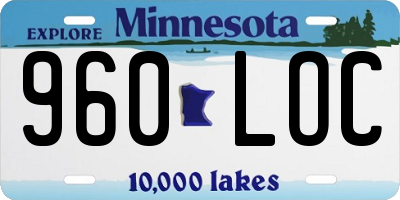MN license plate 960LOC