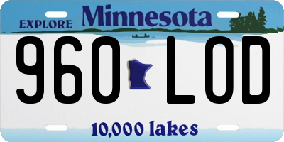 MN license plate 960LOD