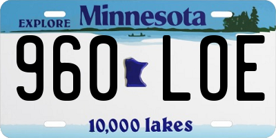 MN license plate 960LOE