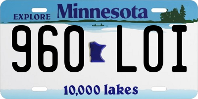 MN license plate 960LOI