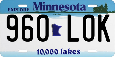 MN license plate 960LOK