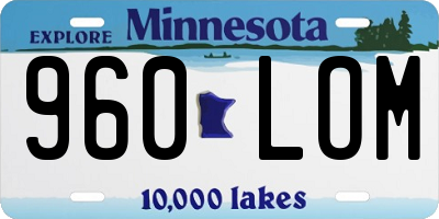 MN license plate 960LOM