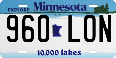 MN license plate 960LON