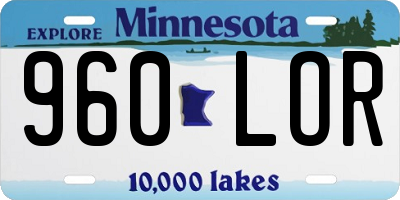 MN license plate 960LOR