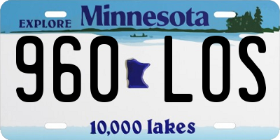 MN license plate 960LOS