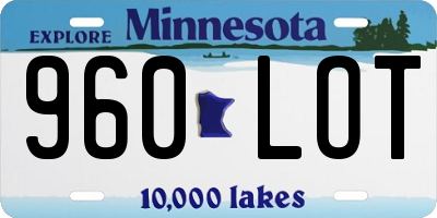 MN license plate 960LOT