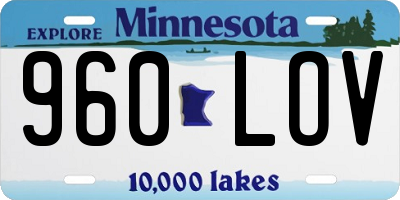 MN license plate 960LOV
