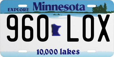 MN license plate 960LOX