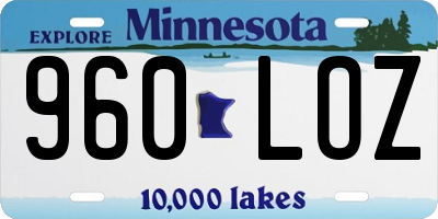 MN license plate 960LOZ
