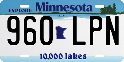 MN license plate 960LPN
