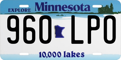 MN license plate 960LPO