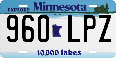 MN license plate 960LPZ