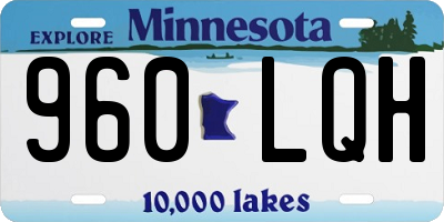 MN license plate 960LQH