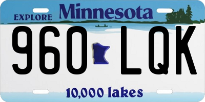 MN license plate 960LQK