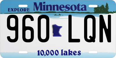 MN license plate 960LQN