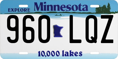 MN license plate 960LQZ