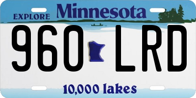 MN license plate 960LRD
