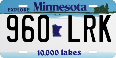 MN license plate 960LRK