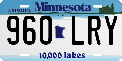 MN license plate 960LRY