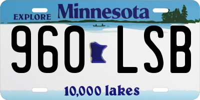 MN license plate 960LSB