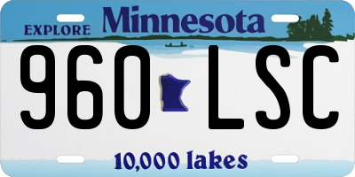 MN license plate 960LSC